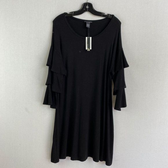 CHELSEA & THEODORE TIERED SLEEVE DRESS NWT - Picture 1 of 7